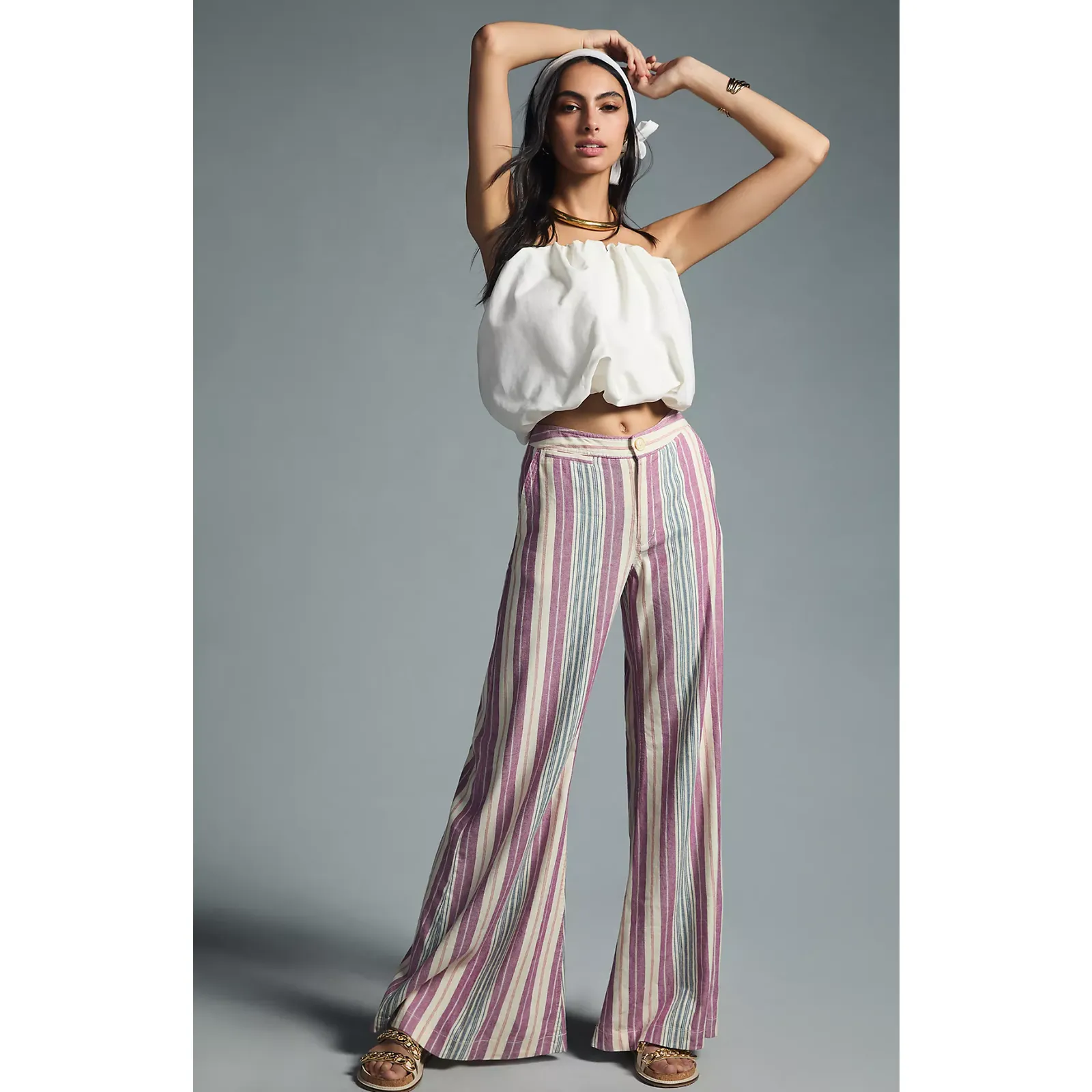 Product image for Anthropologie Low-Rise Flare Pants - New Size 12