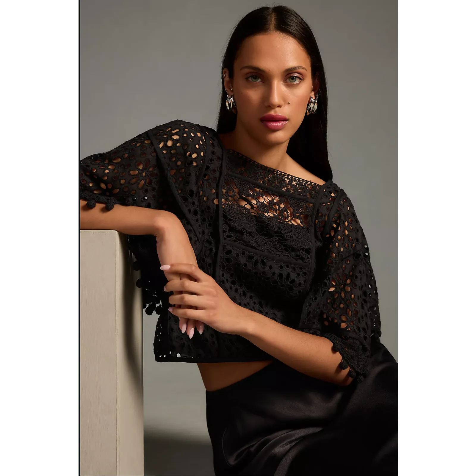Product image for Anthropologie Victorian Cutwork Blouse-New XL