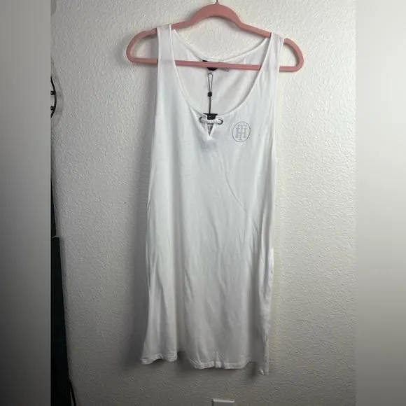 Product image for Tommy Hilfiger white beach t shirt dress