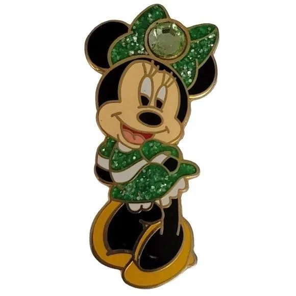 Product image for Disney 2002 Peridot Minnie Mouse Birthstone-August Pin E21