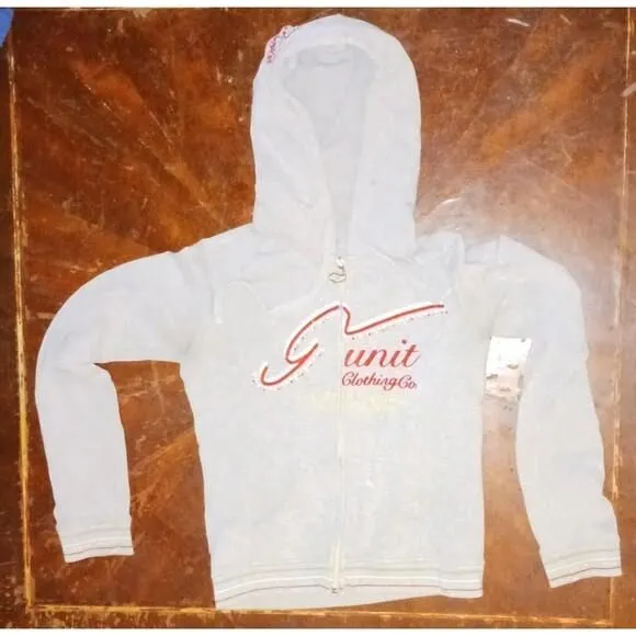 Product image for Vintage Women's G-Unit Hoodie sweatshirt Gray Rhinestone Logo Size Medium YTB1