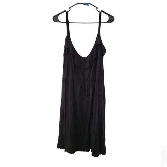 Product image for Torrid Black Ruffle Mini Dress Size 5X Drawstring Waist