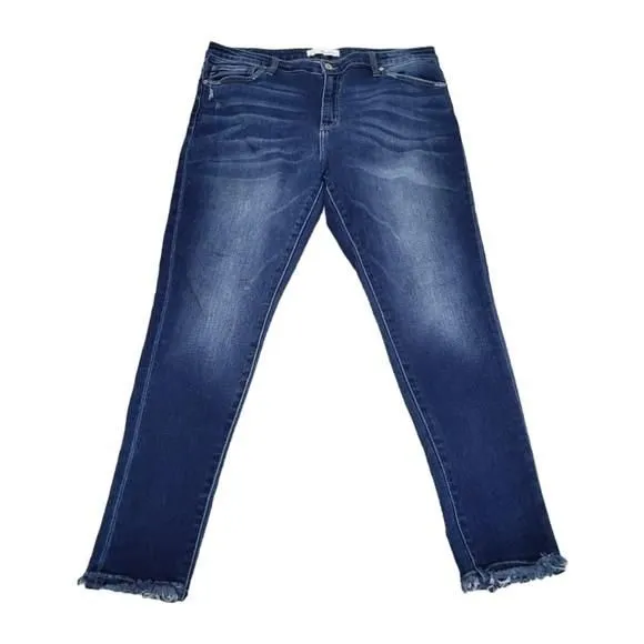 Product image for Kancan Skinny Jeans Size XL Dark wash Raw Hem
