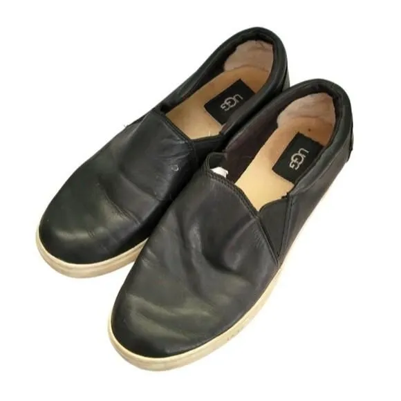 Product image for Ugg Women's Black Leather Slip On Comfort Sneakers Size 8