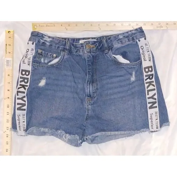 Product image for Streetwear Society cut off Denim Shorts Cut off Raw Hem Blue Medium Wash Size 11