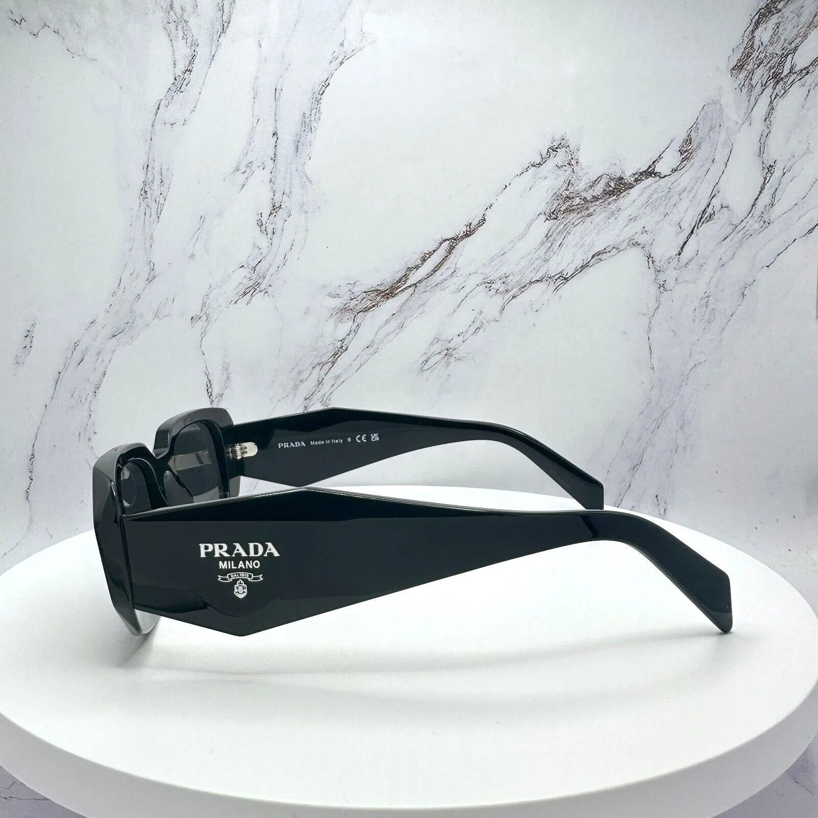 PRADA Sunglasses Black Symbole Logo 100% Authentic Made In Italy 