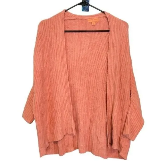 Product image for Barefoot Dreams CozyChic Lite Pink Ribbed Dolman Sleeve Cardigan Sweater Size S
