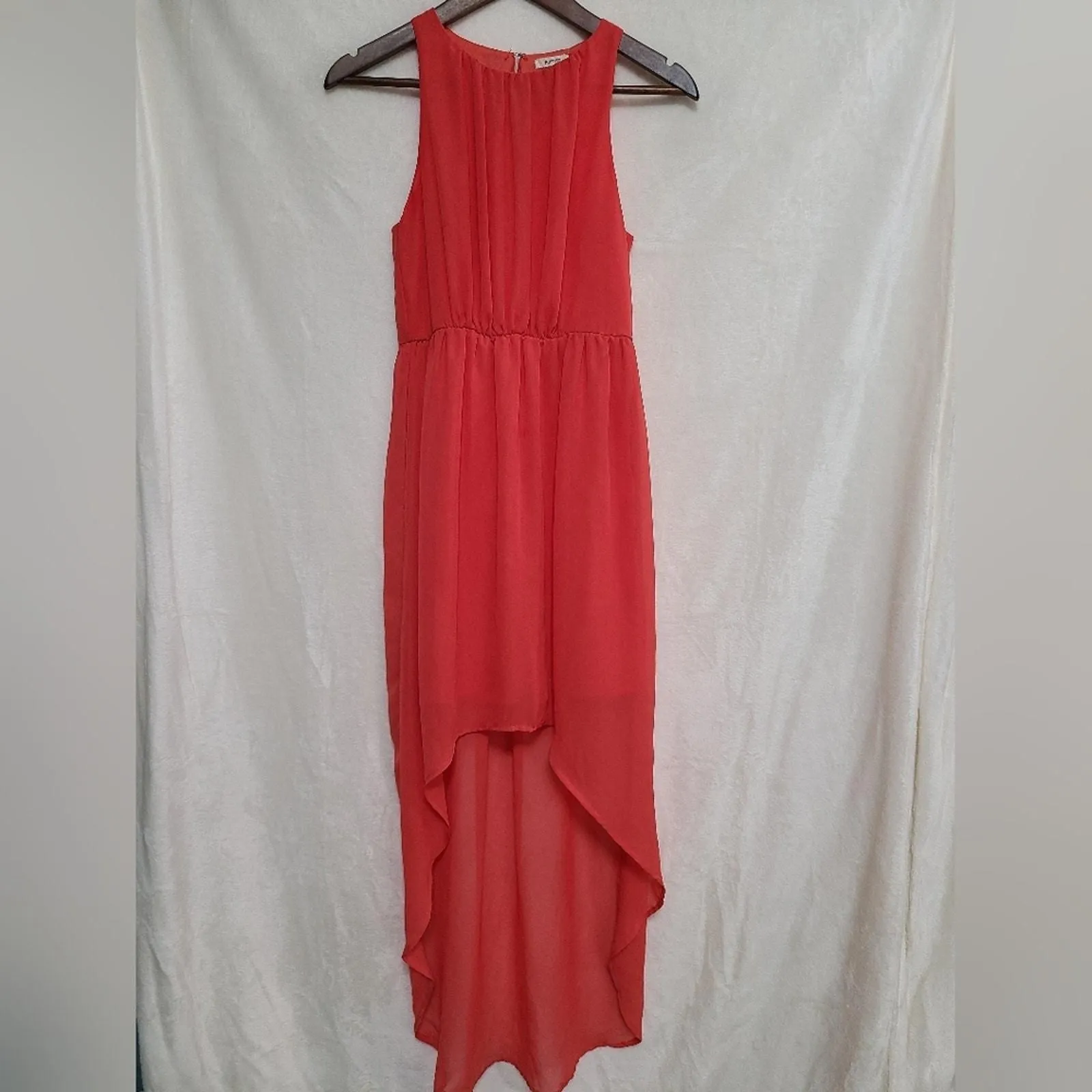Product image for Poetry Women's Coral High Low Dress With Keyhole Back Size S