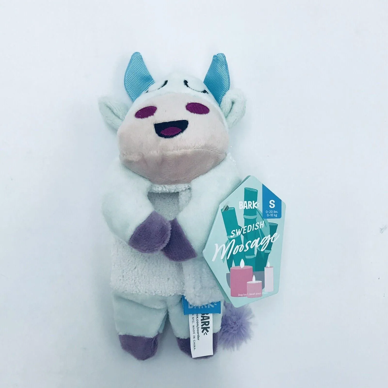 Product image for Bark Box Small Swedish Moosage Cow in Towel Dog Toy New