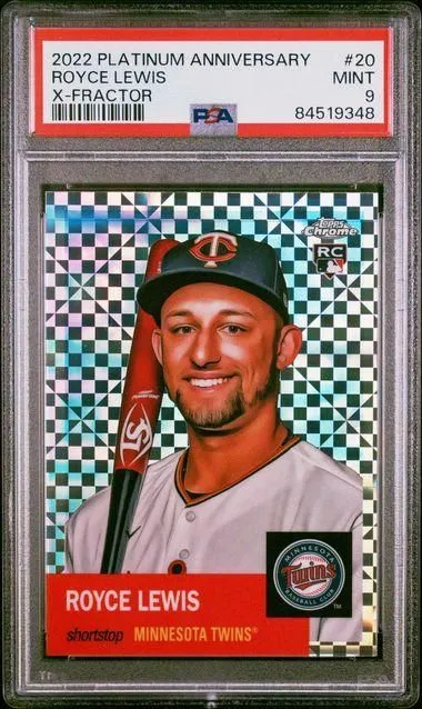 Product image for #20 ROYCE LEWIS | 2022 TOPPS CHROME PLATINUM ANNIVERSARY X-FRACTOR POP 3 none higher