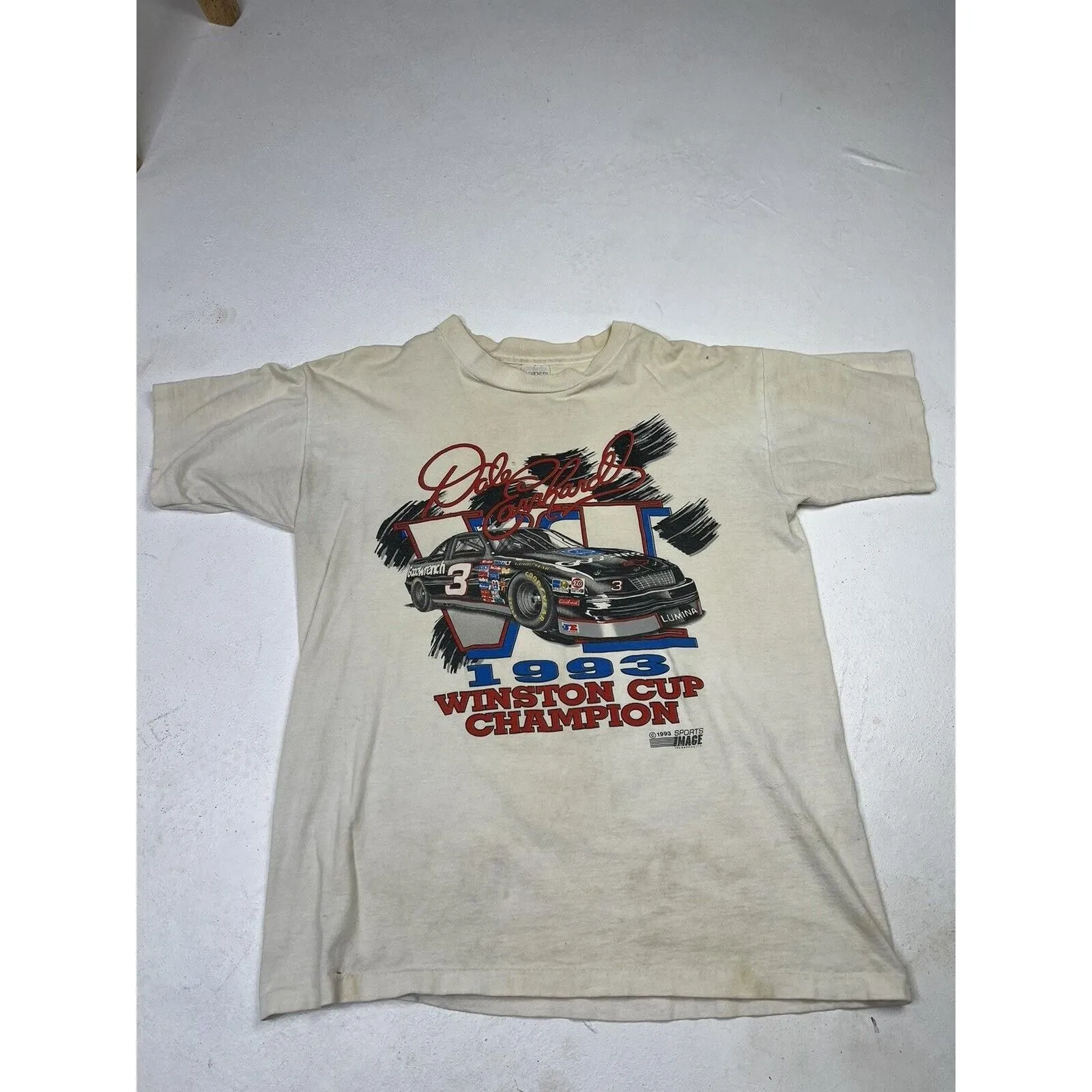Product image for Vintage 1993 Dale Earnhardt Winston Cup Champion single Stitch NASCAR Tshirt