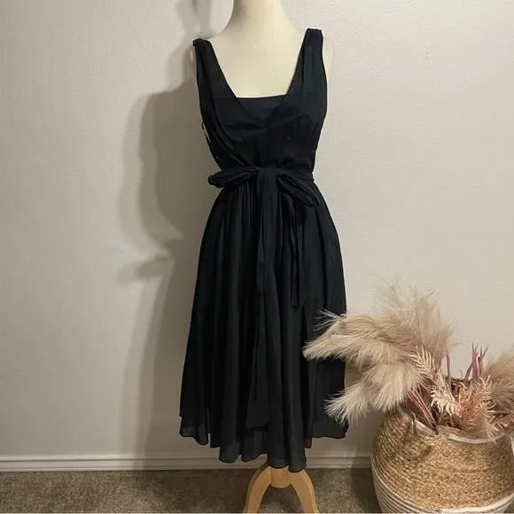 Product image for Banana Republic | Black V-Neck Line Midi Dress