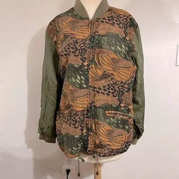 Product image for Stunt Sport | Vintage 100% Silk Animal print Bomber jacket