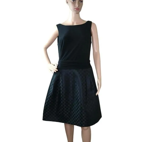 Product image for American Living Womens 14 Black Jacquard Sleeveless Evening Dress