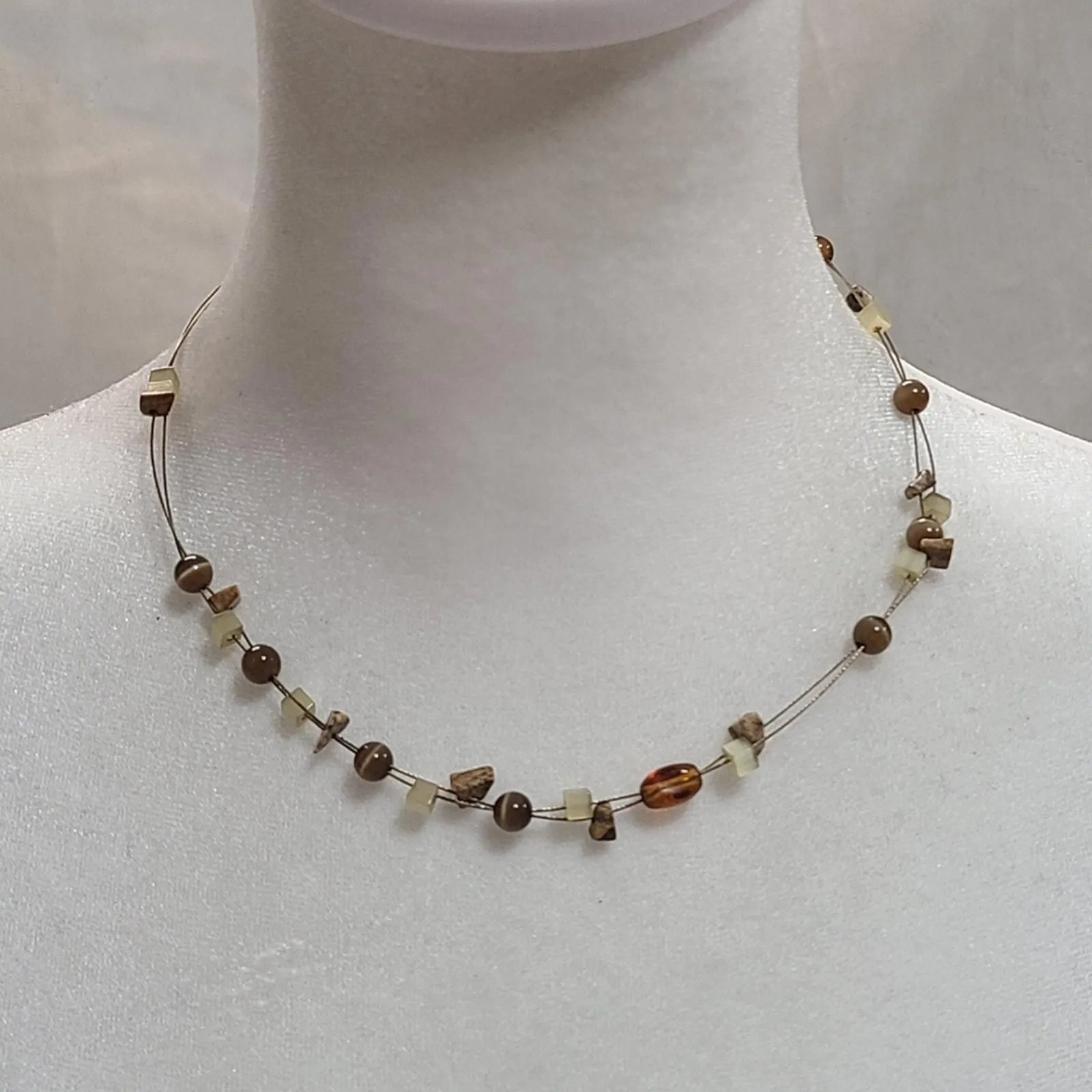 Product image for Lia Sophia Tiger Eye & Jasper Floating Choker