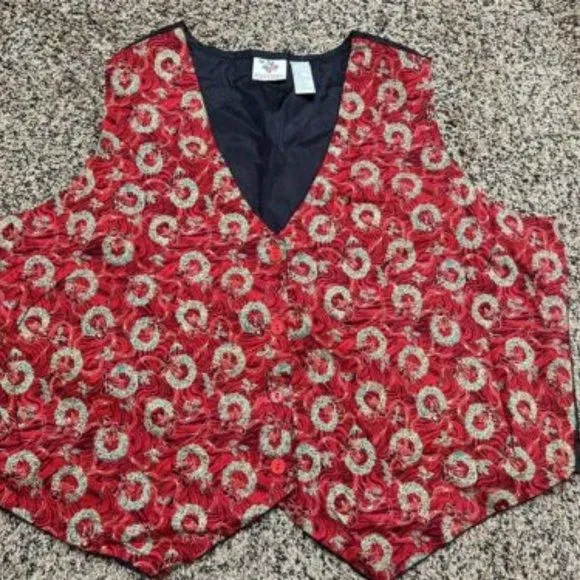 Product image for Red Christmas Vest Wreaths Size 24W - Nutcracker - Lightweight
