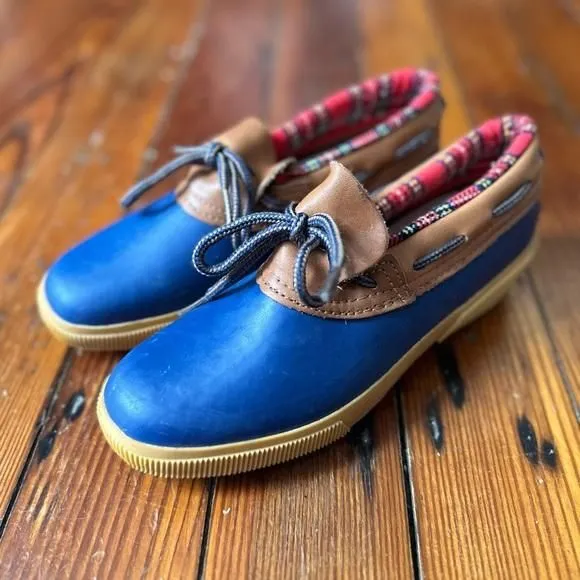 Product image for Vintage 80s Eddie Bauer Rainfoil duck shoes in Royal with original box