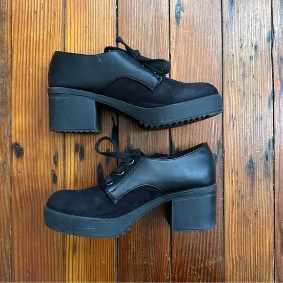 Product image for Wanted Breakout chunky heel Oxford lace up shoes 8.5