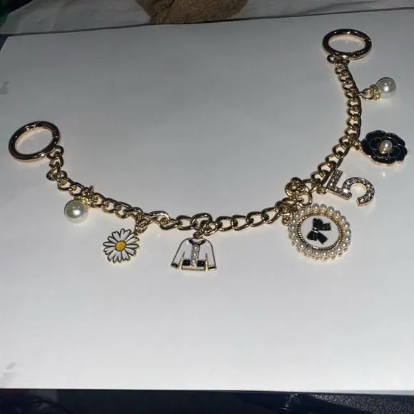 Product image for Purse Strap Extender Purse Chain With Charms/ Bag Charm NEW