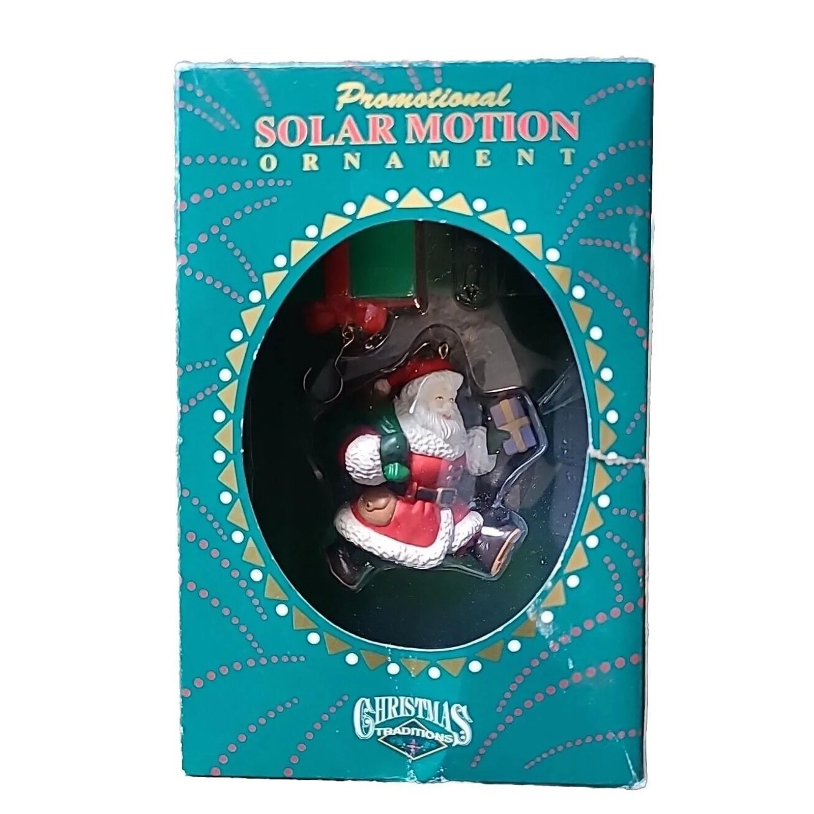 Product image for Christmas Traditions Matrix Solar Motion Hanging Tree Ornament Santa with Gifts