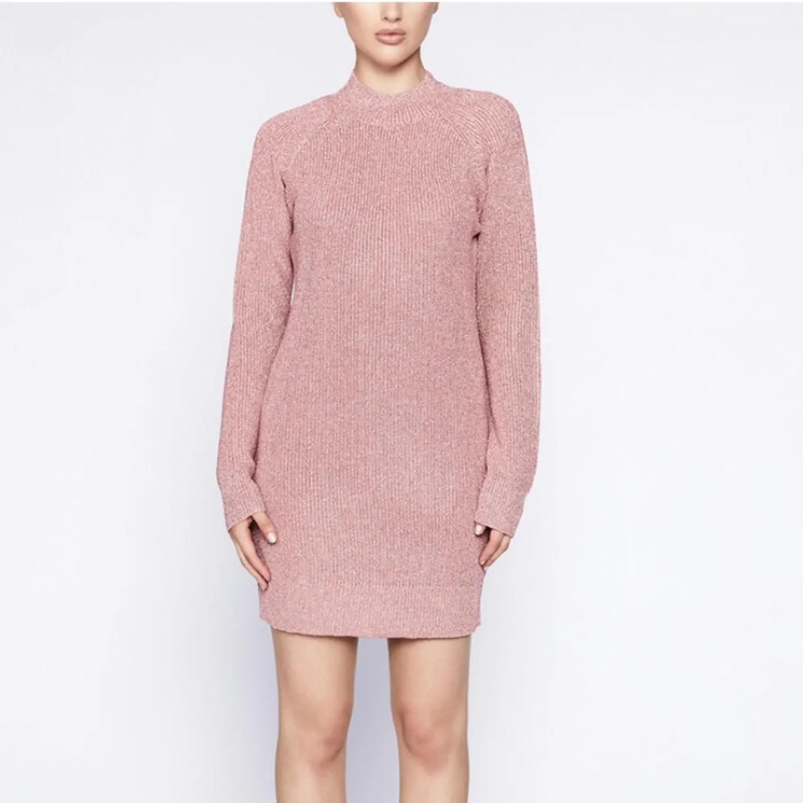 Product image for NWT Bardot Adeline Lurex Knit Dress In Cloud Pink Size M