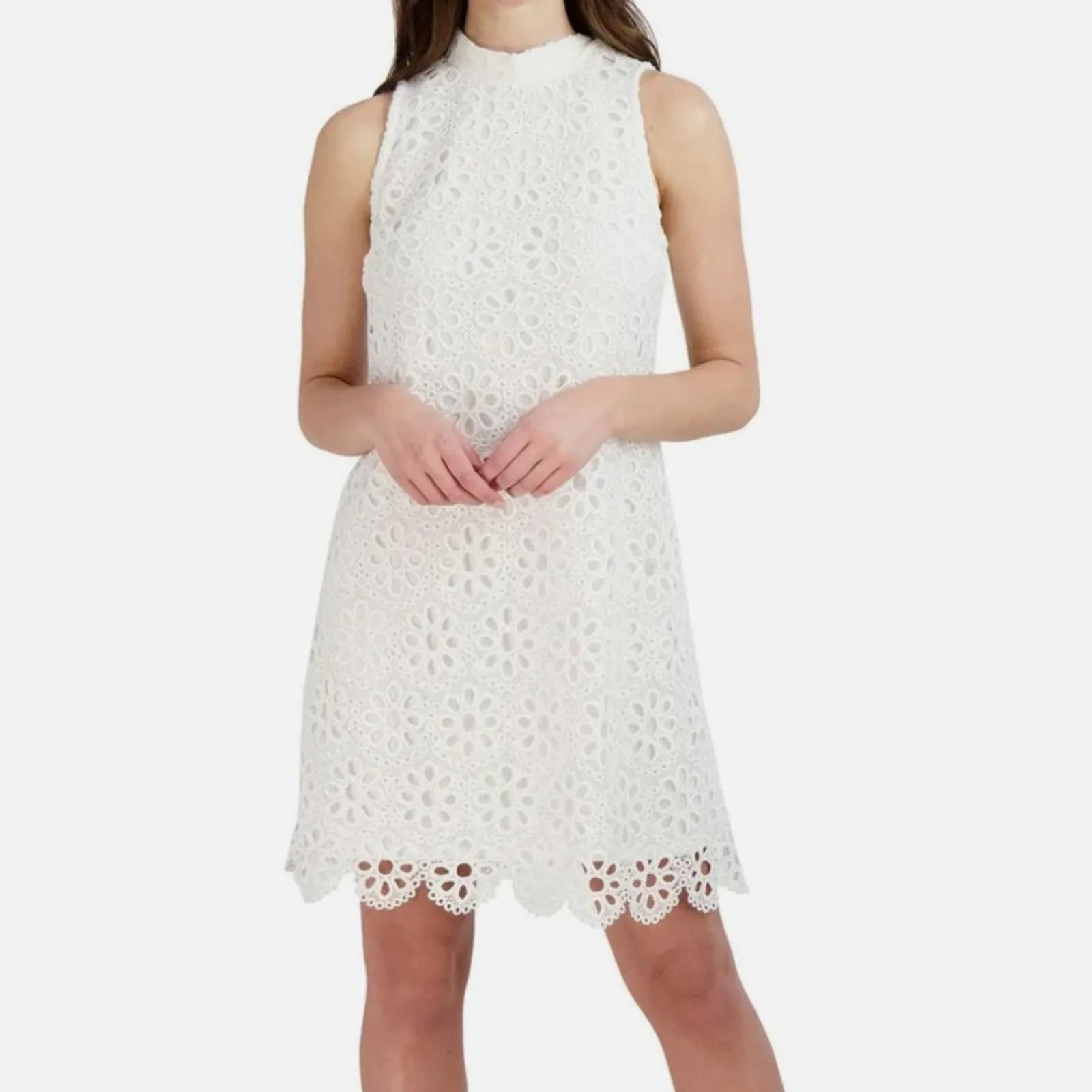 Product image for NWT Petites Womens Lace Knee Cocktail And Party Dress Size 10