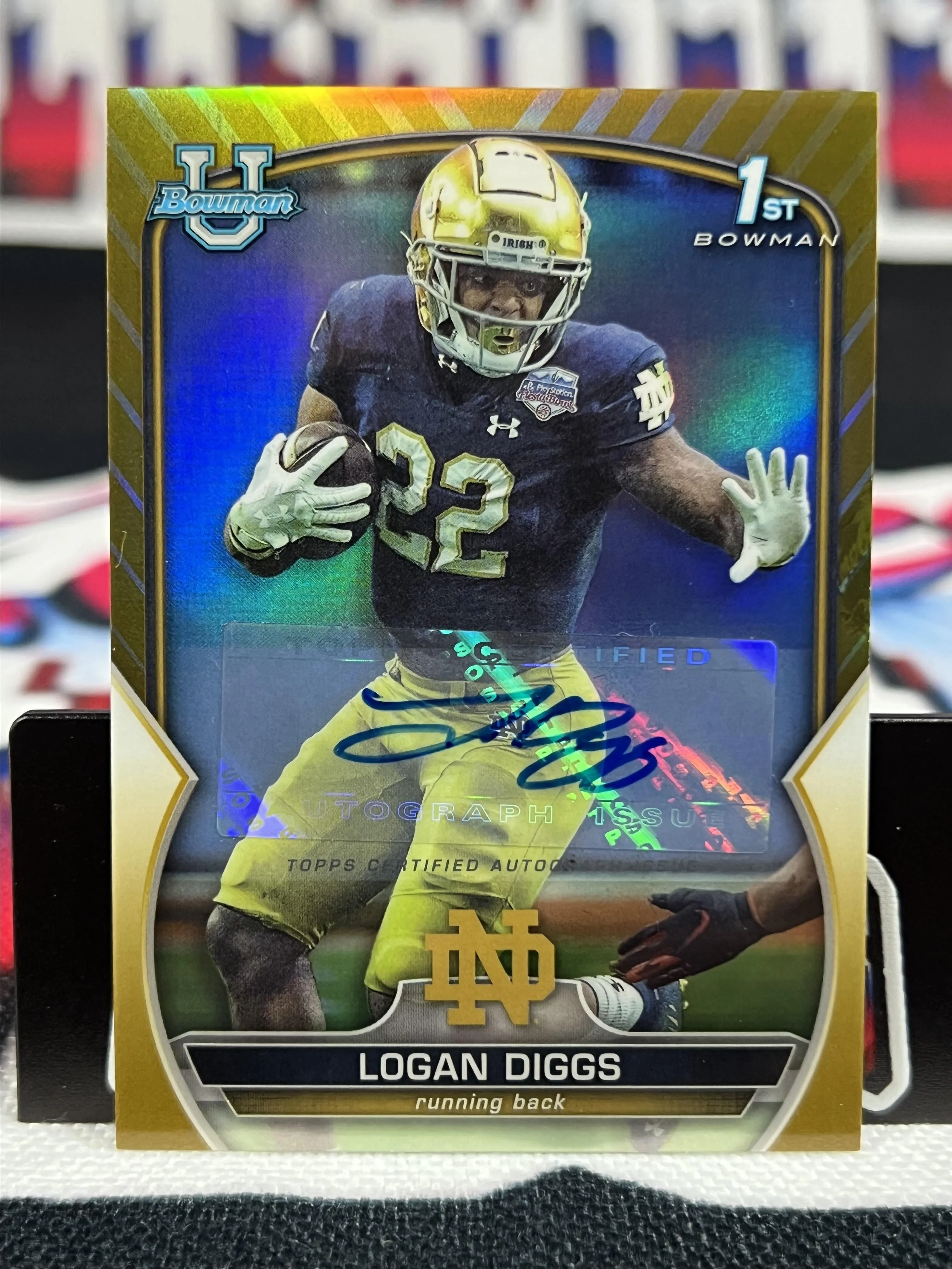 Product image for 2022 Bowman University Logan Diggs Gold Refractor /50