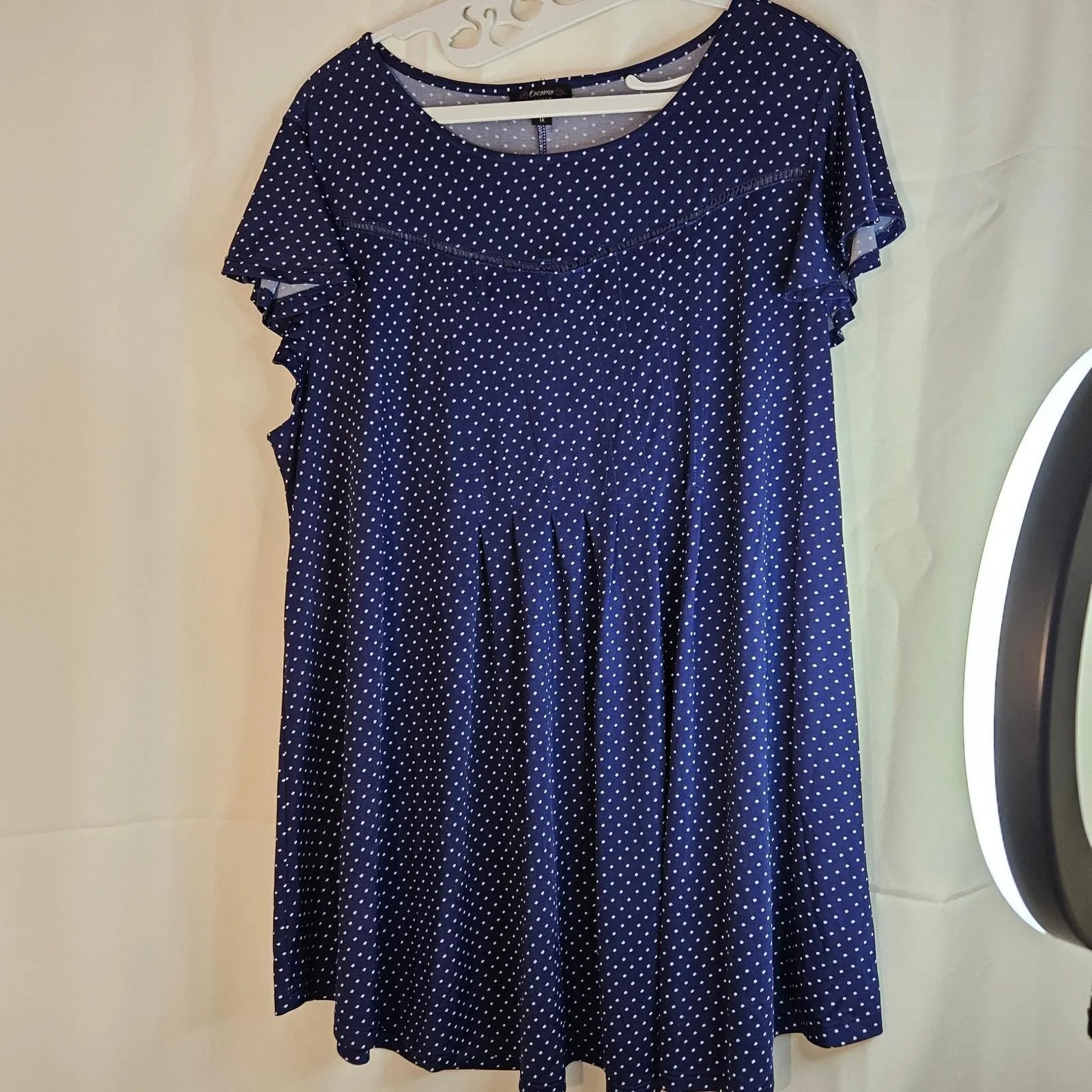 Product image for Cocomo Navy Polka Dot size 1X