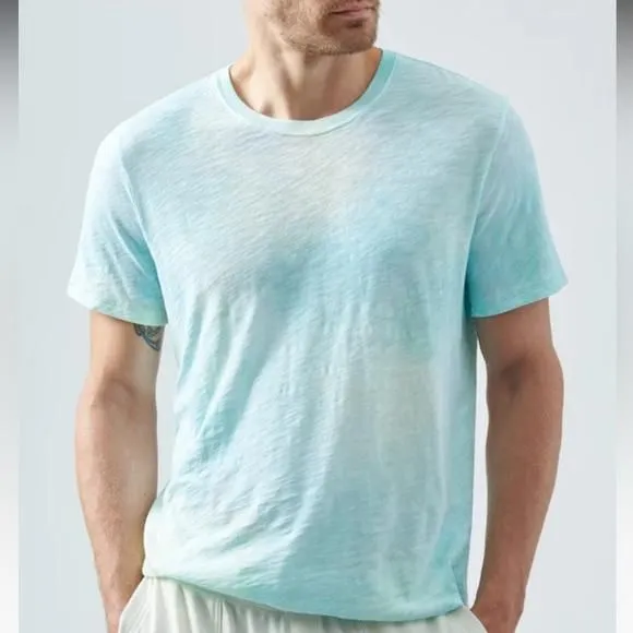 Product image for ATM Anthony Thomas Melillo Slub Knit Space Dye Tee Men's Iceberg Green Crew Neck