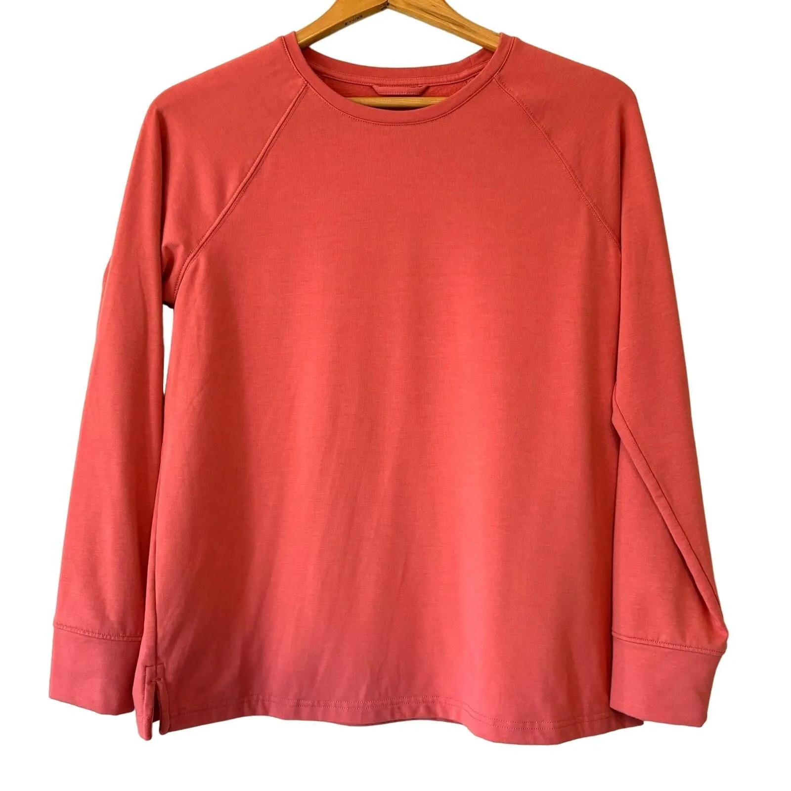 Product image for Lands End Long Sleeve Peach Crew Women’s Sz S