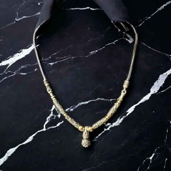 Product image for Taxco Mexico Sterling 925 14K Gold Pendant & Beaded Necklace 17” Signed Zanfeld