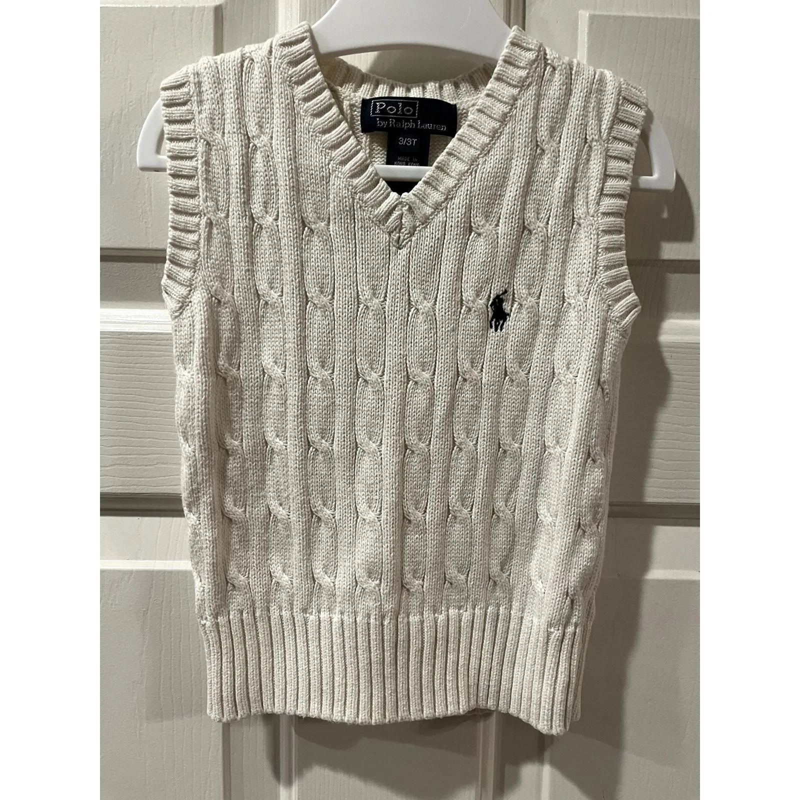 Product image for Polo by Ralph Lauren sweater vest beige 3t/3