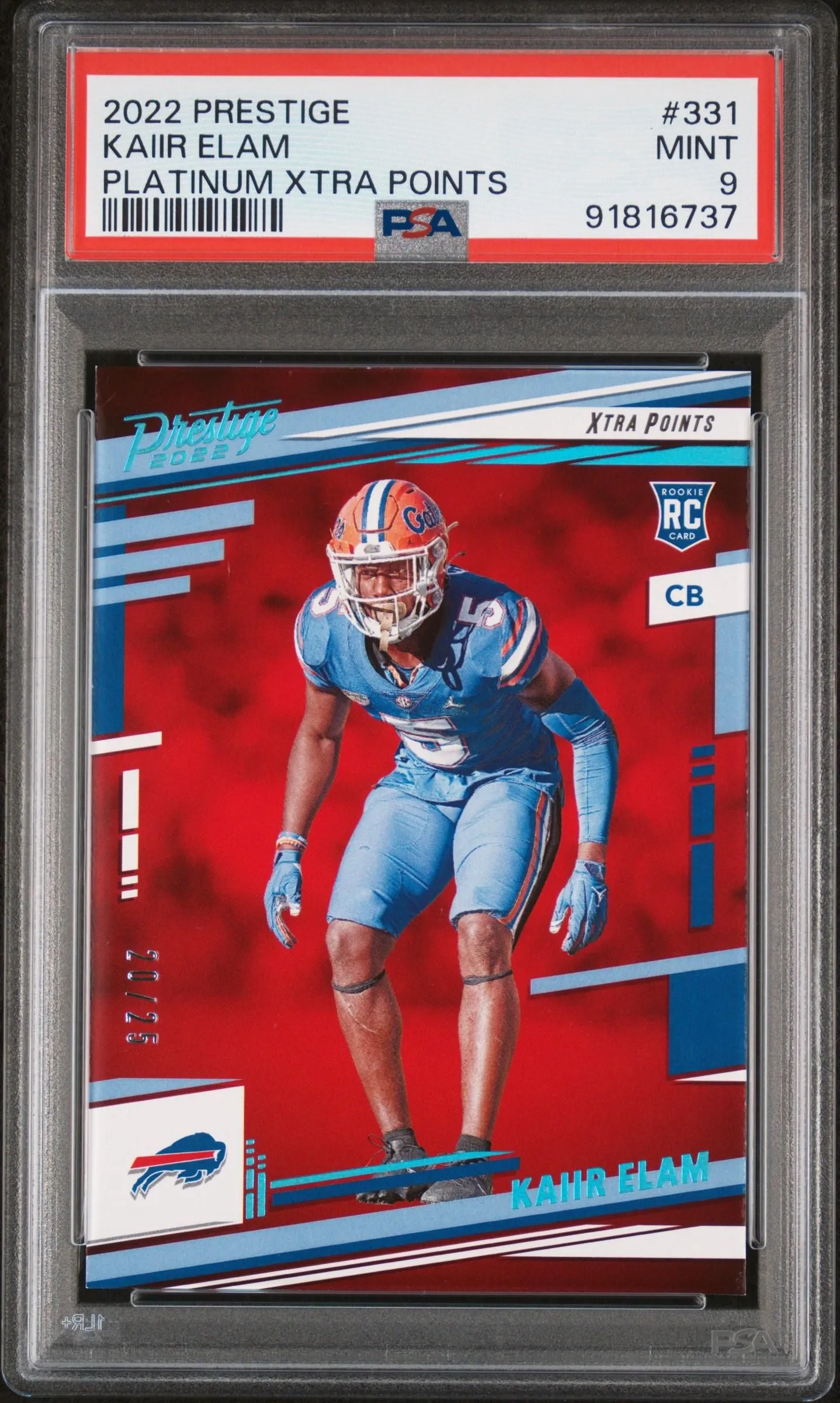 Product image for 2022 Panini Prestige Kaiir Elam Rookie /25 PSA 9