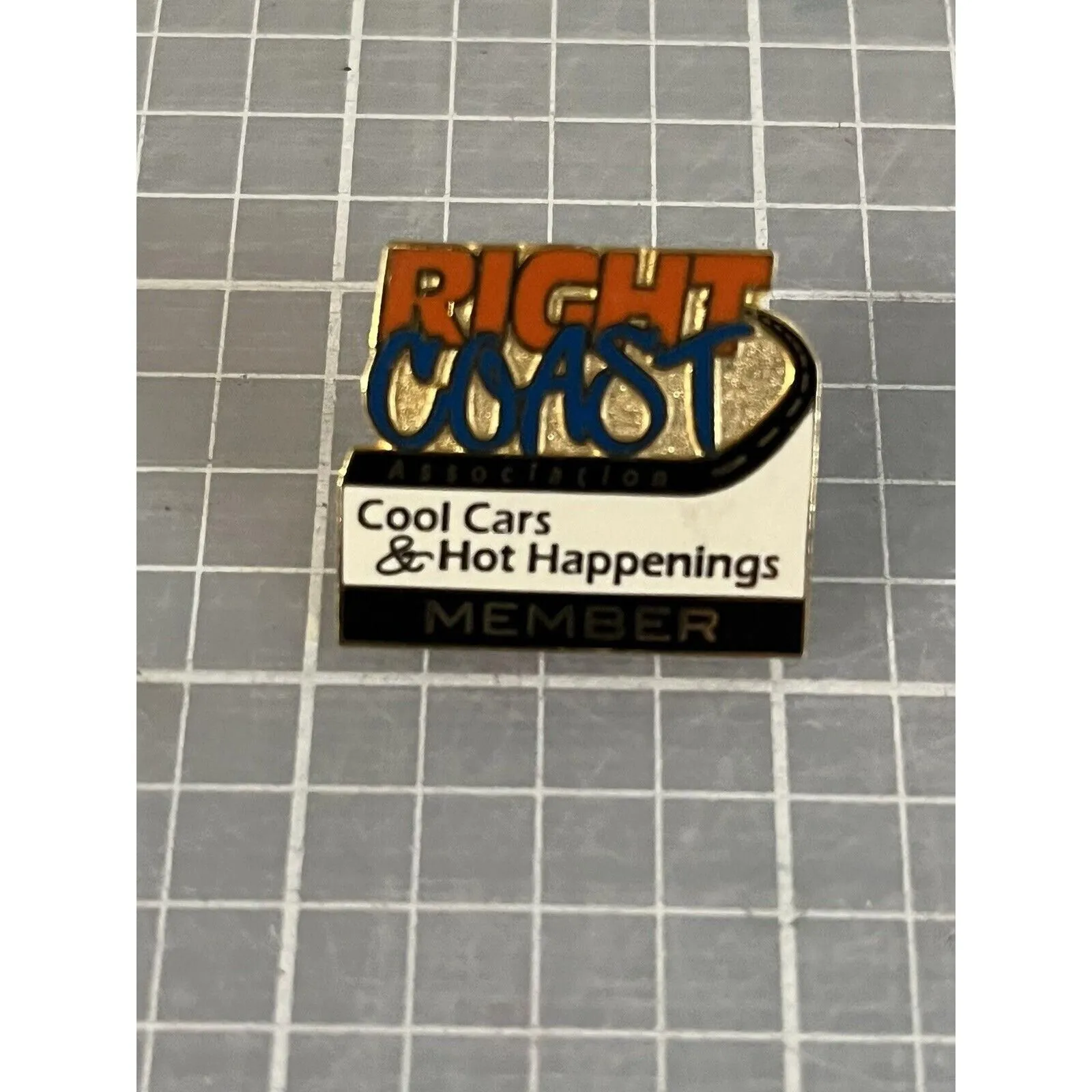 Product image for Vintage Right Coast Car / Street Rod Club Charter Member Enamel Lapel Pin