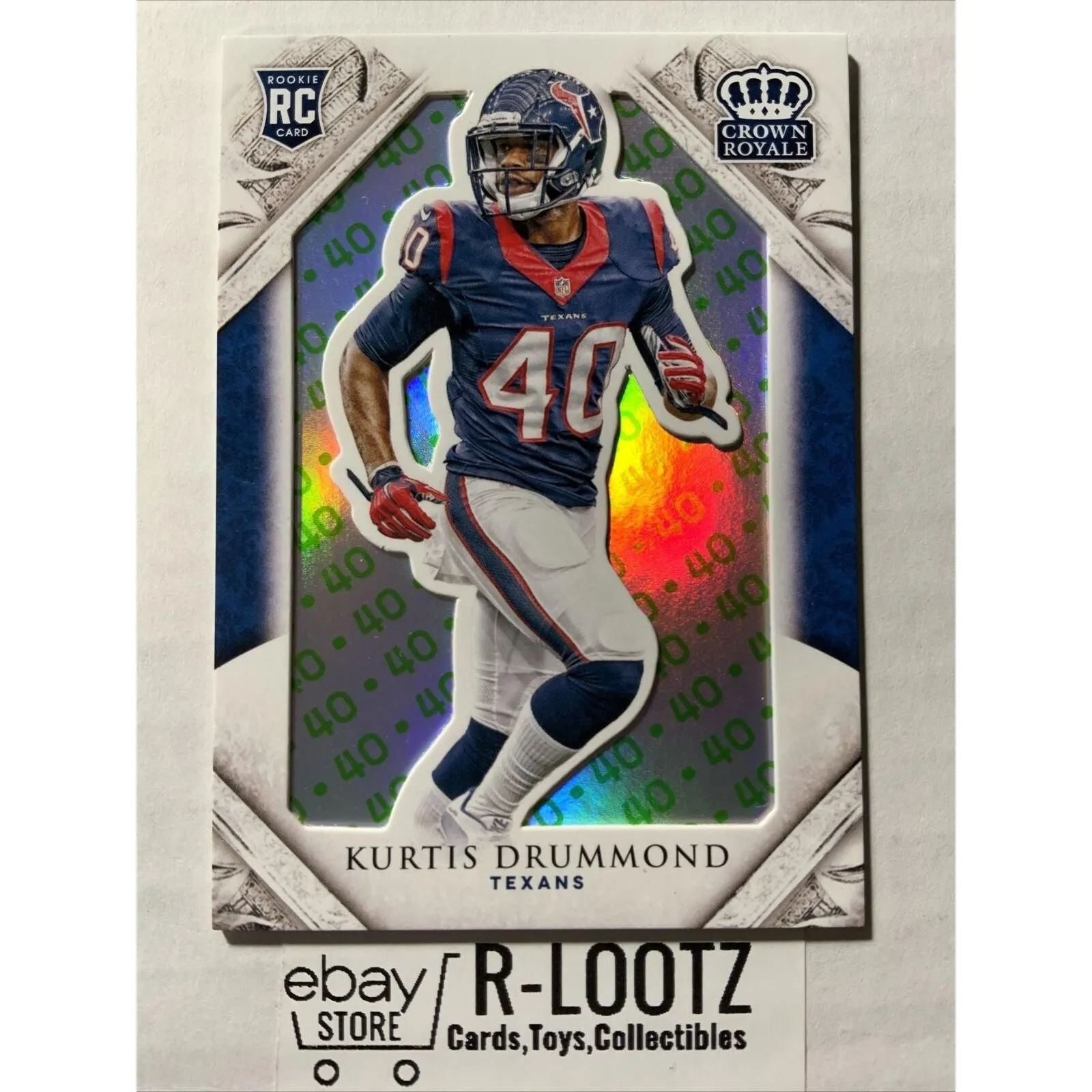 Product image for 2015 Panini Crown Royale Retail Jersey Number /40 Kurtis Drummond #129 Rookie RC