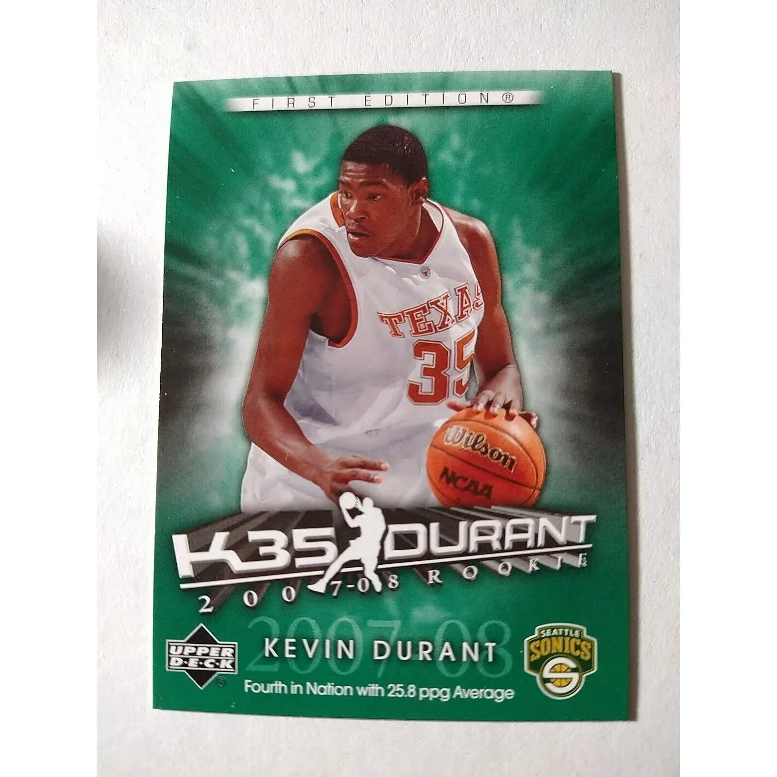 Product image for KEVIN DURANT 2007 ROOKIE CARD Upper Deck 1st Edition RC OKC Thunder GS Suns