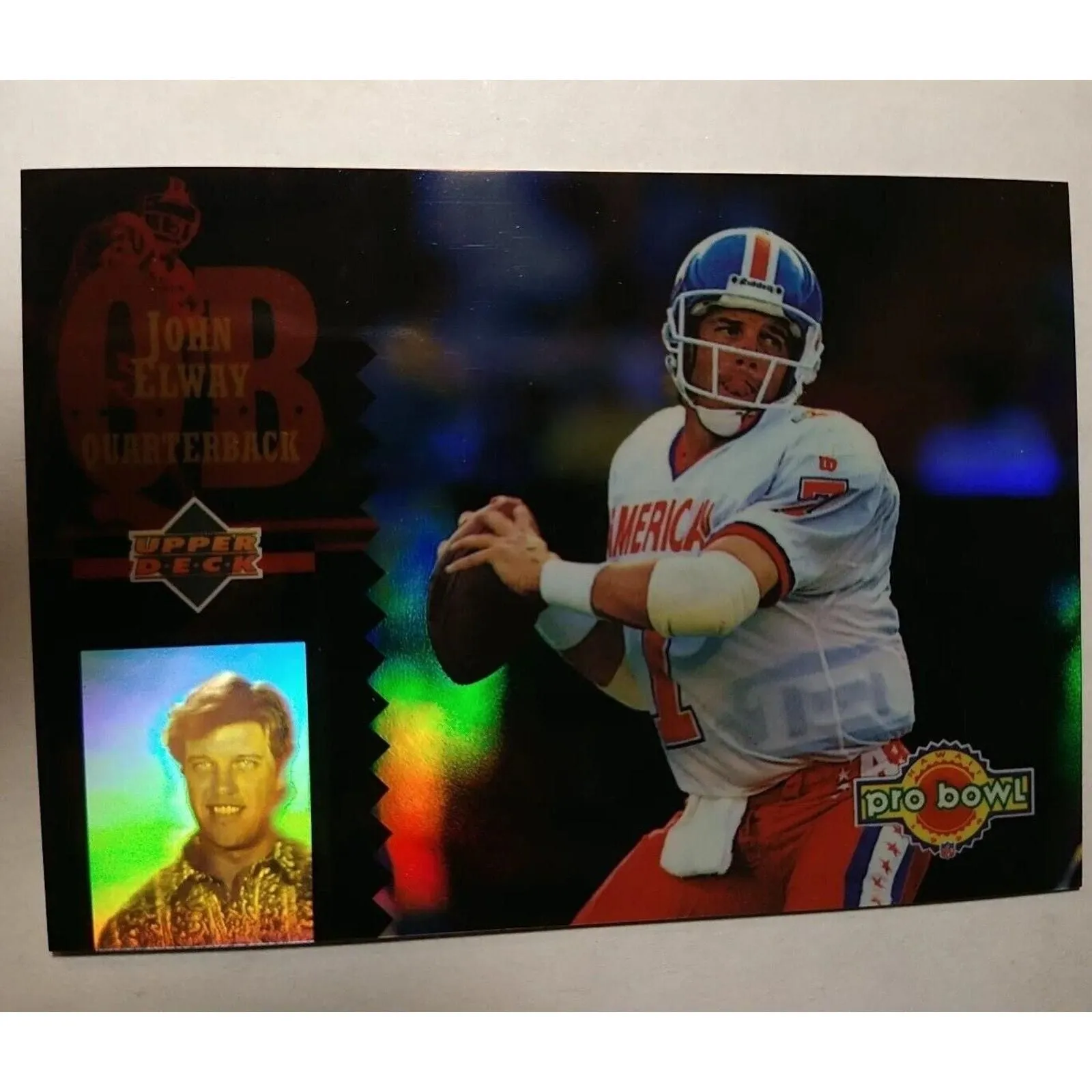 Product image for JOHN ELWAY ~ 1994 Upper Deck Football Pro Bowl Insert Card #PB12 Denver broncos