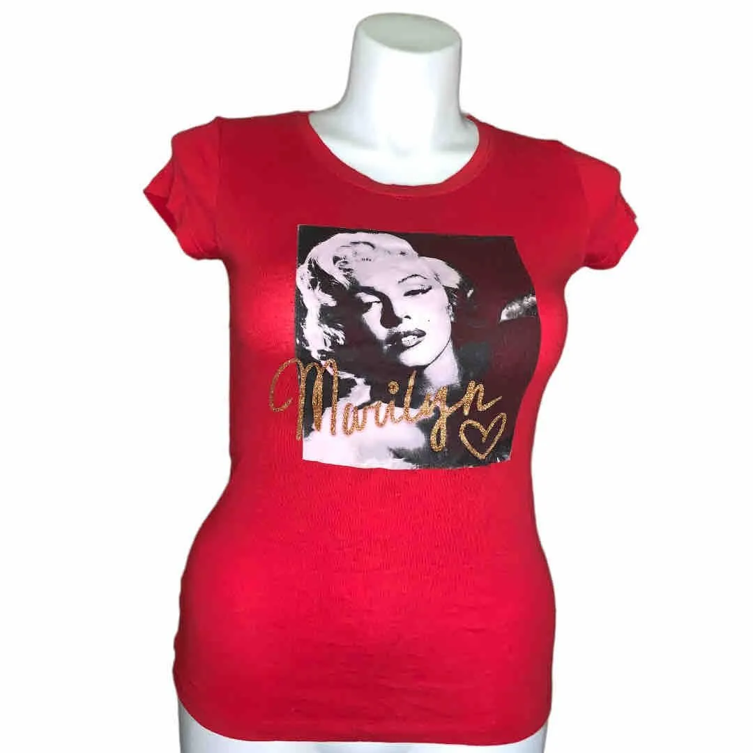 Product image for Marilyn Monroe Red Graphic Short-Sleeve Tee Shirt
