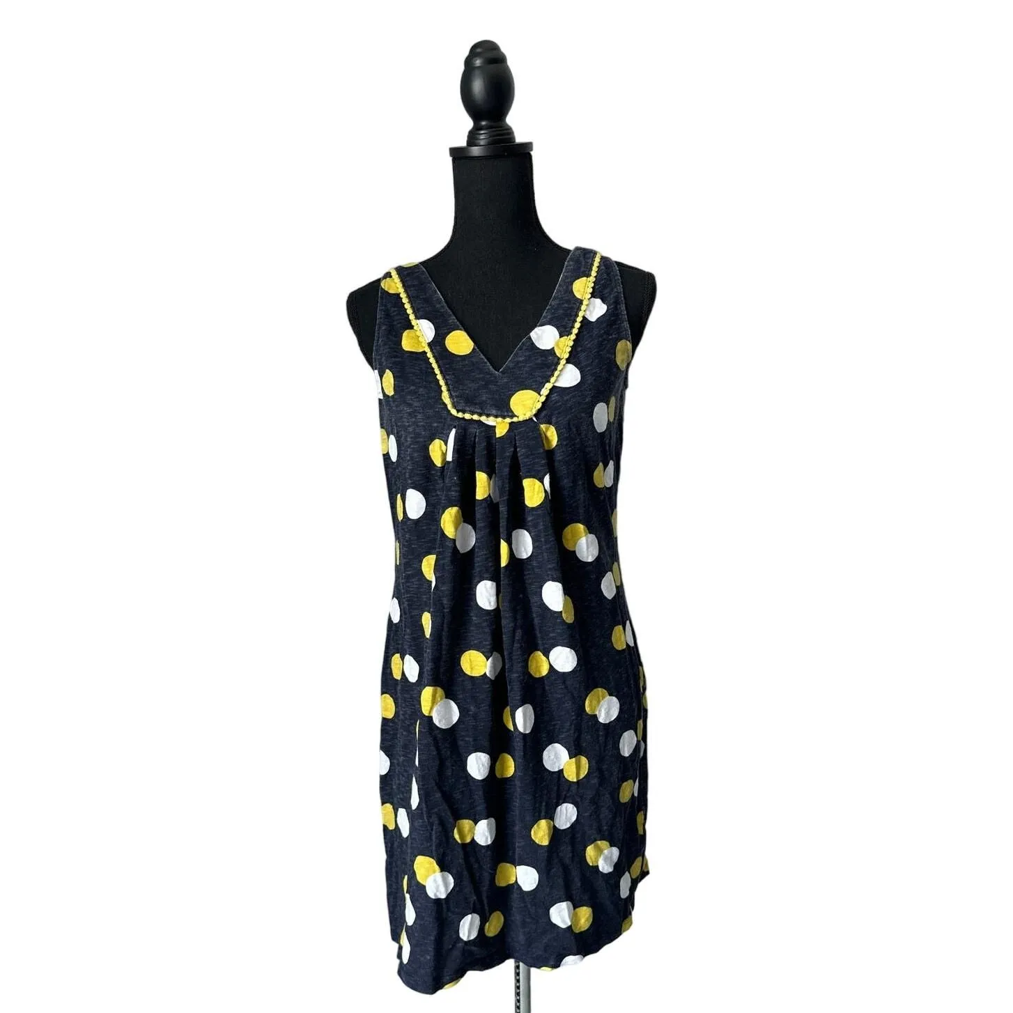 Product image for Boden Grey with Yellow and White Dots Mini Dress Sz 6