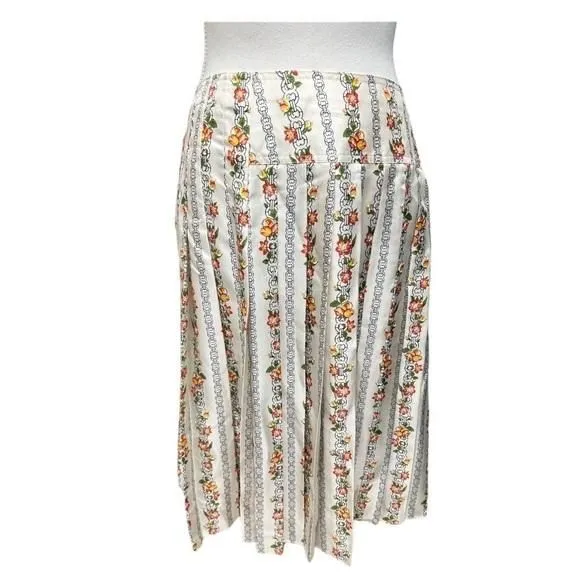 Product image for Tory  Burch Carmine Pleated Gemini Link Rose Silk Skirt Size 10