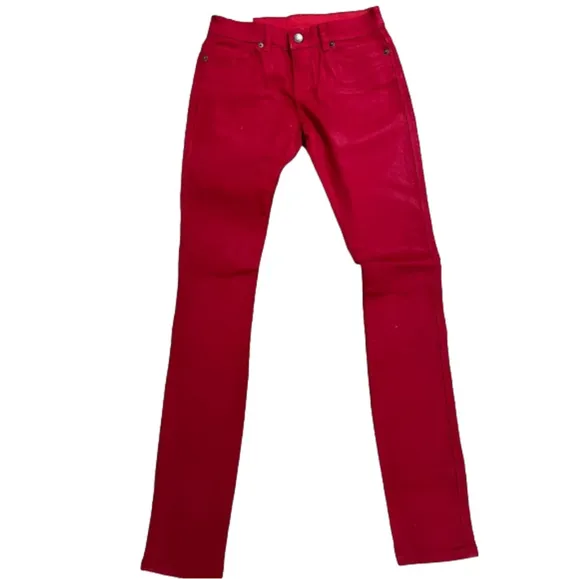 Product image for KSUBI Woman’s Apache Leather Super Skinny Low Rise Red Jeans Size  24 NWT. (S058