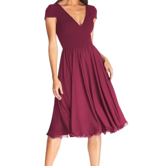 Product image for DRESS the Population Corey Chiffon Fit & Flare Cocktail Dress NWOT Size S