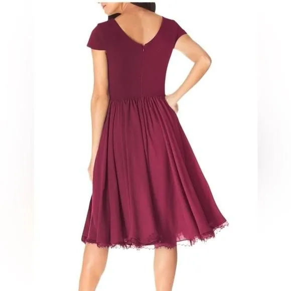 dress the population corey chiffon fit & flare cocktail dress Dress The Population Corey Dress - Red