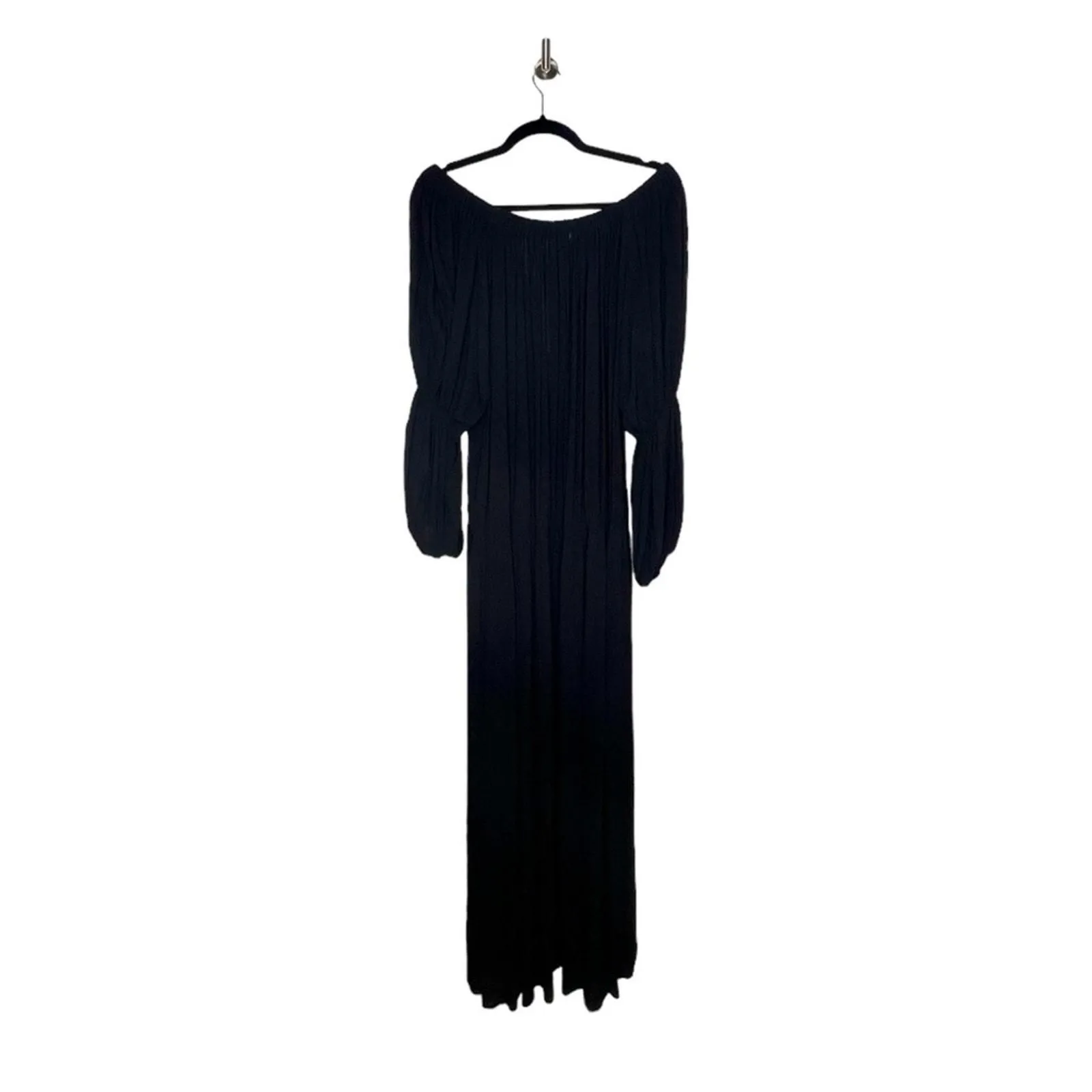 Zara The Lydia Off-shoulder Viscose Maxi Dress in Black Size Medium   Whatnot: Shop, Sell, Connect
