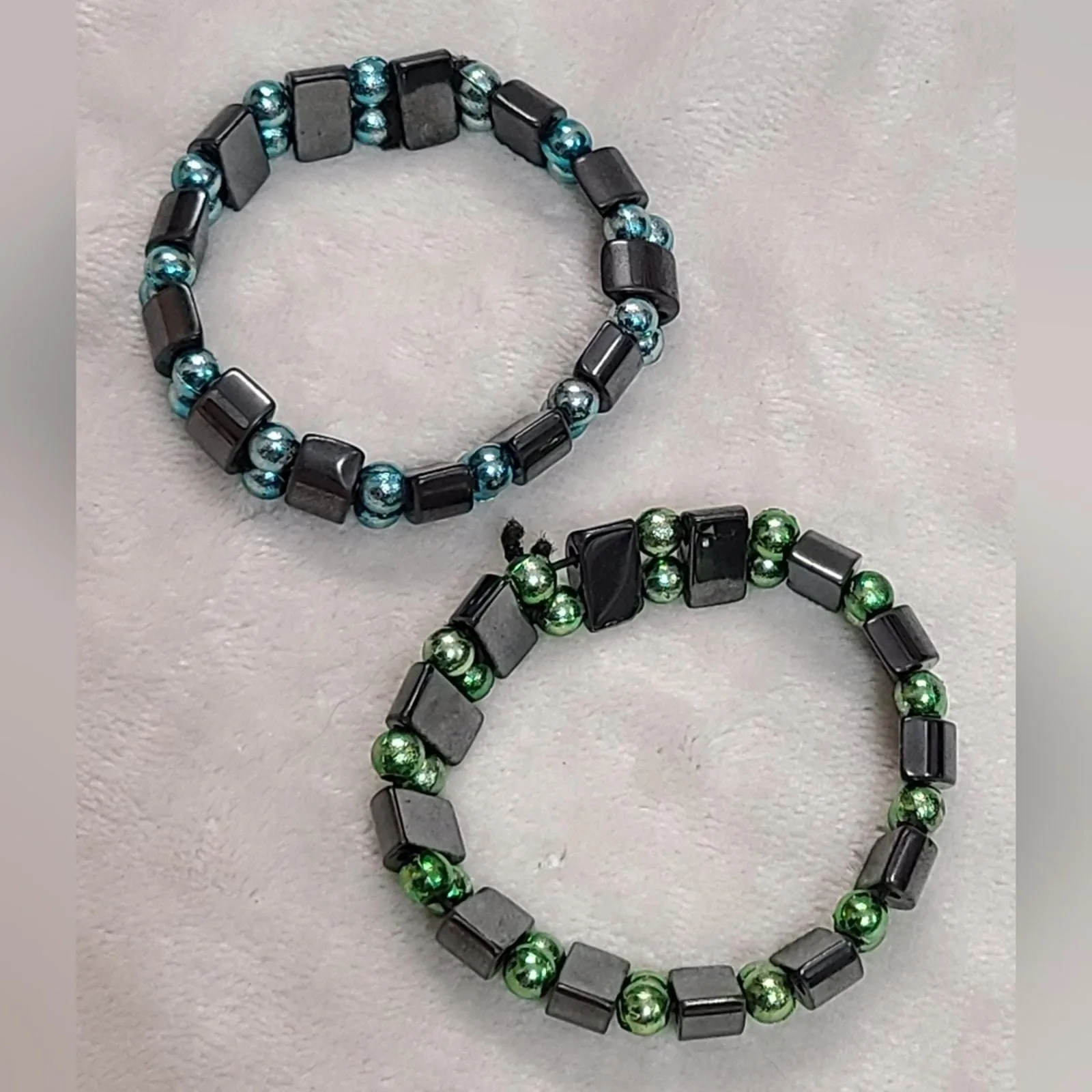 Product image for Hematite Beaded Stretch Bracelets - Set Of 2