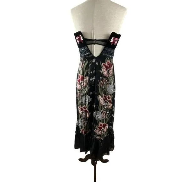 sachin and babi light blue dress Suzette White Floral Embroidered Midi Dress – Frock and Frill main image 1