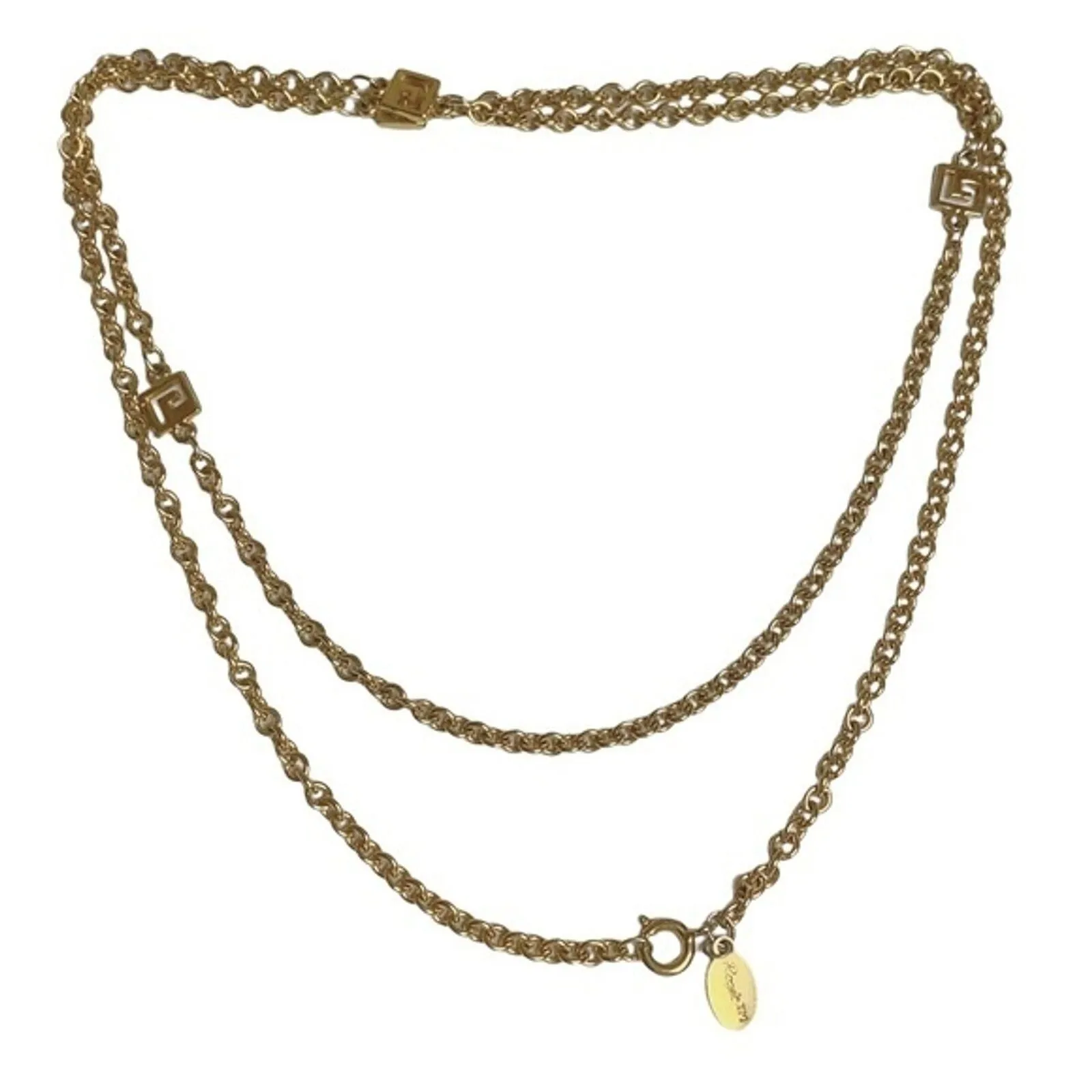 Product image for Vintage Roget Gold Tone Link Necklace 30” Tip to Tip