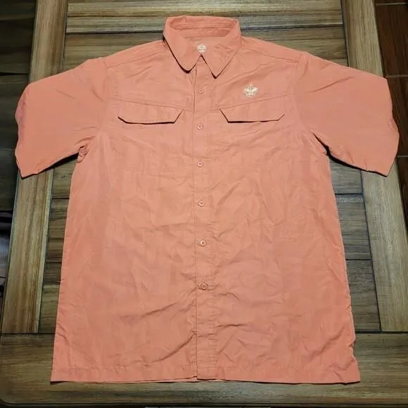 Product image for Boy Scouts Of America SS Full Button Shirt Rust Orange - Size Men's Medium