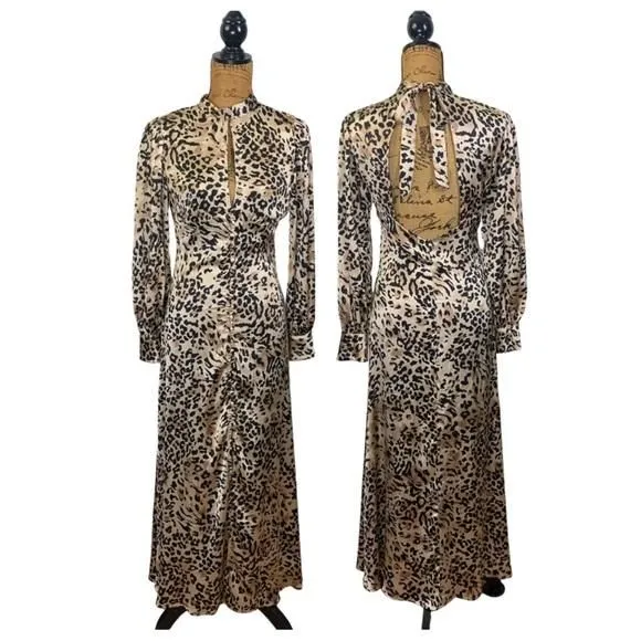 Product image for ASOS Animal Print Satin‎ High Neck Maxi Dress NWOT