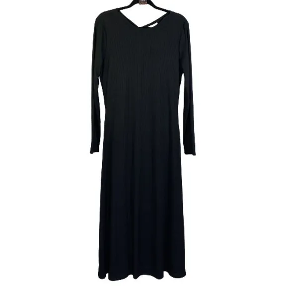 Product image for FOURTEENTH PLACE Black Ribbed Twist-Back‎ Maxi Dress - NWOT